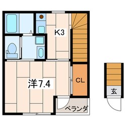 コーポワンエイトＢの物件間取画像